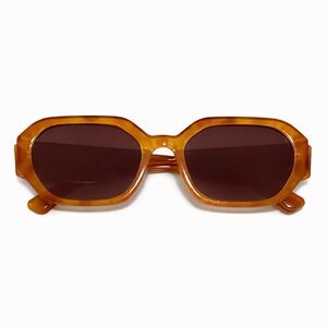 Honey Amber Geometric Sunglasses